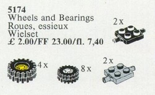 LEGO® Service Packs 5174 — LEGO Wheels and Bearings (Grooved Tyres and Hubs) Set