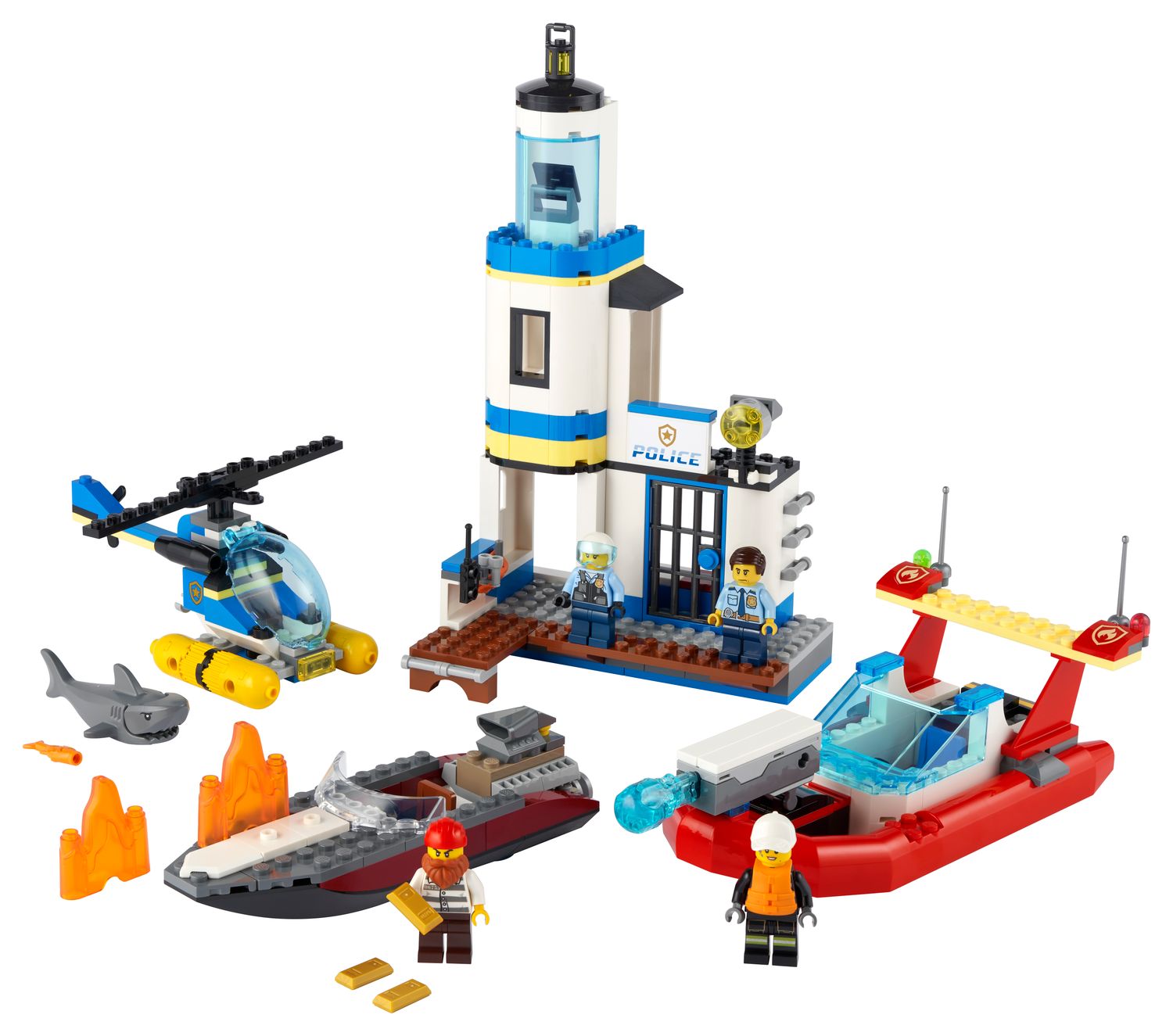 LEGO® City 60308 — Polizei und Feuerwehr im Küsteneinsatz